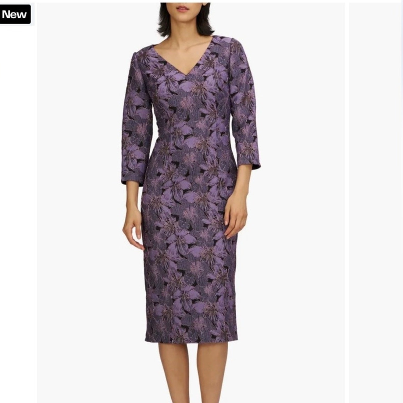 Js Collections Eliana Lilac Long Sleeve Sheath Dress, New, Size 6, Msrp $258